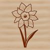Vector Daffodil Clip Art for Crafting Illustration of a single daffodil flower in vector format, suitable for digital design and crafting projects.