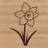 Simple Springtime Botanical Illustration An isolated vector design featuring a single daffodil plant in a simple composition.