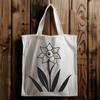 Easter Decorations Illustration A single white daffodil with yellow center in a field of greenery, suitable for spring or Easter designs.