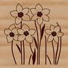 Easter Floral Emblem A colorful daffodil flower with trumpet-shaped petals, often associated with spring and Easter celebrations.