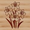 Elegant Spring Floral Design Vector illustration of a single daffodil flower in full bloom with bright yellow petals and green stem.