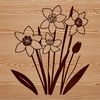 White Background Daffodil SVG Graphic A vibrant illustration of a single daffodil flower against a white background.