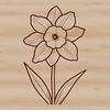 Beautiful Floral Pattern SVG File A stylized illustration of a daffodil flower in various colors, suitable for digital designs and crafting projects.