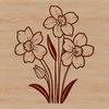 Beautiful Spring Blooms SVG Icon Close-up of a single daffodil plant with trumpet-shaped flowers.