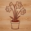 Easter Flower Decoration Ideas A single stem of a daffodil flower in a pot, ready for gardening or decoration.
