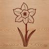 Simple Daffodil Flower Design for Nature Lovers Close-up illustration of a single white daffodil flower in a vase, suitable for nature-themed designs.