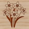 Beautiful Yellow Trumpet Shaped Flower A single white daffodil with yellow trumpet-shaped blooms against a green stem, suitable for floral design projects.