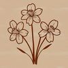 Bright White Blossom with Green Foliage A single white daffodil flower with bright yellow center and green leaves, suitable for vector graphics and design projects.