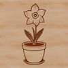 Vibrant Daffodil in Pot Illustration A close-up illustration of a daffodil flower in a pot, suitable for floral designs and spring themes.