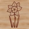 Daffodil Bloom Illustration A stylized illustration of a daffodil flower in bloom, suitable for digital designs and craft projects.