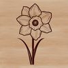 Simple Stylized Flower Illustration A stylized illustration of a daffodil flower in a simple, elegant design.