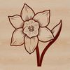 A stylized illustration of a daffodil flower in bloom, suitable for vector art and commercial or personal use.