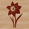 Daffodil Plant Icon An isolated vector graphic representation of a single daffodil plant with green stem and leaves.