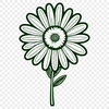 Lovely Free SVG Floral Pattern A detailed digital clip art design of a daisy plant featuring layered petal shapes in various sizes.