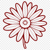 A vector graphic representation of a single daisy bloom with delicate details and lines.