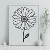 A high-quality digital illustration of a white daisy flower with yellow center on a transparent background.