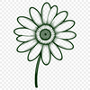 Interconnected Shapes Daisy Design A stylized illustration of a daisy flower made from interconnected shapes.