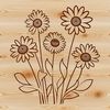 A beautiful digital daisy flower SVG design A digital representation of a daisy flower, created as a scalable vector graphic (SVG) image.
