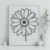 Beautiful Single Daisy Flower Illustration A high-quality illustration of a single daisy flower with detailed petals.