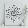 Simple Vector Flower Design for DIY Crafts and Projects A simple illustration of a daisy flower, suitable for vector graphics and cutting machine designs.