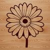 Beautiful Daisy Flower SVG Design A digital illustration of a single white daisy flower with yellow center, ideal for graphic design projects.