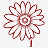A stylized illustration of a white daisy with yellow center on a green stem.