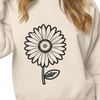 Vector Daisy Blossom Graphic A high-quality digital drawing of a single daisy blossom with detailed petals.