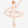 Beautiful Clip Art Dancer Pose A solo female ballet dancer in a tutu, posed on one leg.