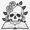 Gothic Style Skull Vector Art A stylized illustration of a skull with ornate details, suitable for vector art design.
