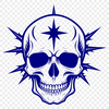 Medieval-Style Skull Clip Art for Designers A medieval-style skull illustration in vector format, suitable for various design projects.