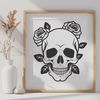 Gothic Skull with Floral Motif A gothic-style skull design featuring intricate details and a floral motif, suitable for various digital applications.