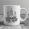 Gothic Skull Design SVG Vector A stylized gothic skull design with intricate details, suitable for Halloween decorations or as a vector template.