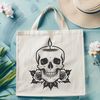 Intricate Vector Illustration A stylized Gothic skull design with intricate details, suitable for vector graphics.