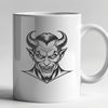 Devilish Vector Art A stylized illustration of the devil with horns and wings, suitable for Halloween decorations or graphic design projects.