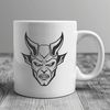Graphic Satanic Figure A satanic figure with horns and wings, depicted in a graphic style.