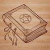 Mystical Witch Illustration with Spell Book and Symbols A mystical illustration of a witch surrounded by magical symbols and spell book.