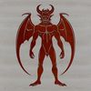 Devilish Illustration for Halloween Decorations Illustration of a devilish figure with horns and wings, suitable for Halloween decorations or designs.