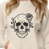 Intricate Gothic Design Sketch A stylized illustration of a gothic-inspired skull surrounded by intricate designs.