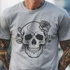 Free Gothic Skull Clip Art SVG A detailed illustration of a gothic-style skull with intricate details, suitable for various designs and crafts.