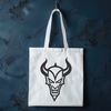 A stylized illustration of the devil with horns and a pitchfork, suitable for Halloween decorations.