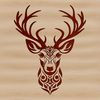 Vector Art Design - Deer Head A detailed illustration of an animal's head with antlers, suitable for vector art design.
