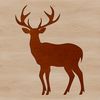 Illustrative silhouette of a deer in vector format.