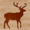 A simple vector illustration of a deer in silhouette form, suitable for various graphic design applications.