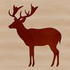 A simple silhouette illustration of a deer in vector format.