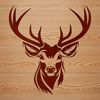 Detailed Wild Deer Illustration A detailed illustration of a deer's head, rendered as a scalable vector graphic.