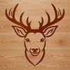 Free Printable Deer Clipart Vector illustration of a deer's head, suitable for crafting and design projects.