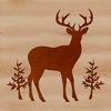 Illustrated deer graphic in vector format.