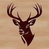 Illustrative representation of a deer's head with detailed features.