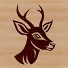 A detailed illustration of a deer's head, suitable for vector art and cutting machine projects.