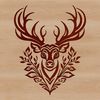 A detailed illustration of a deer's head, created as vector art for various digital and cutting machine applications.